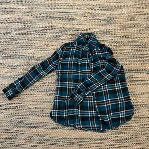 American Eagle Boyfriend Fit Blue Flannel